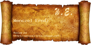 Wenczel Ernő névjegykártya
