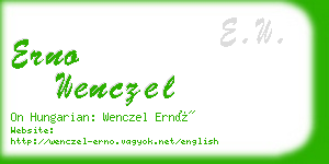 erno wenczel business card